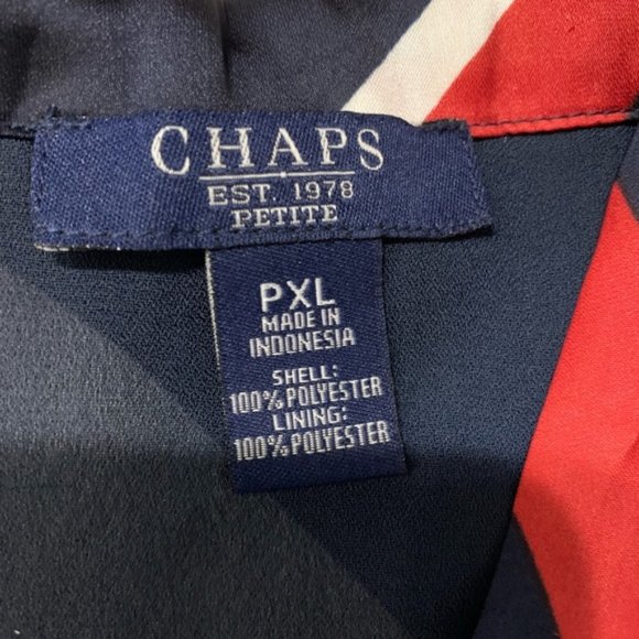 Chaps Red White Blue Halter Top Blouse XLP - Picture 5 of 8